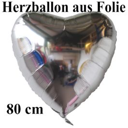 Partydekoration Und Luftballons Im Shop Herz Jumbo Silber Ungef Llt