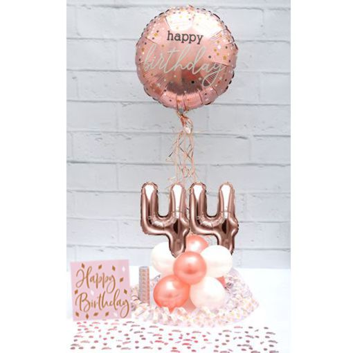 Partydeko-Set zum 44. Geburtstag in Rosegold, Happy Birthday