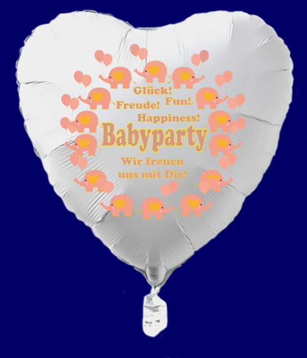 Babyparty-Luftballon-Girl-Maedchen-Herzluftballon-in-Weiss-mit-Helium