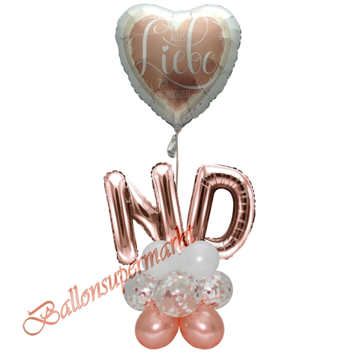 Ballonsdekoration-Hochzeit-Alles-Liebe-zur-Hochzeit-mit-Initialen-Rosegold-Weiss-personalisierte-Deko-Tischdeko-Hochzeitsfest