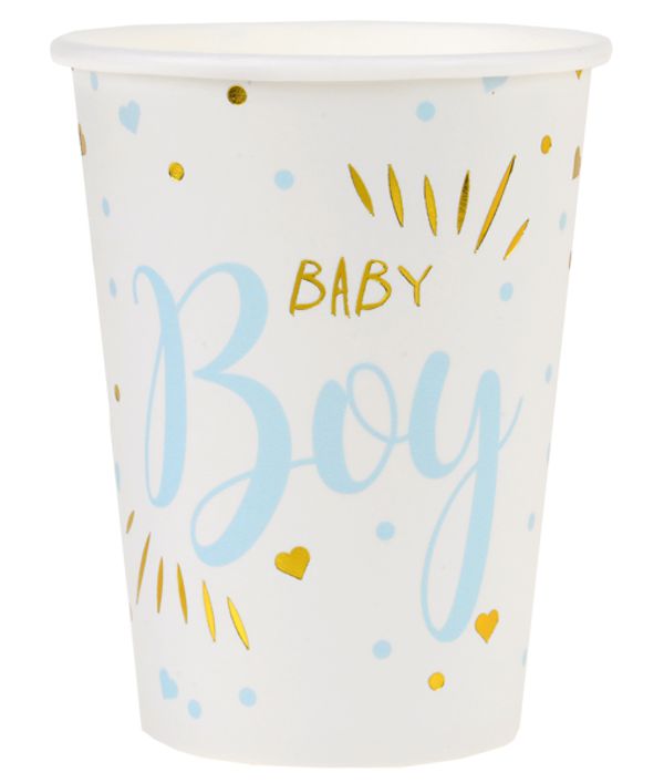 Partybecher-Baby-Shower-boy-hellblau-Partydekoration-Geburt-Babyparty-Junge