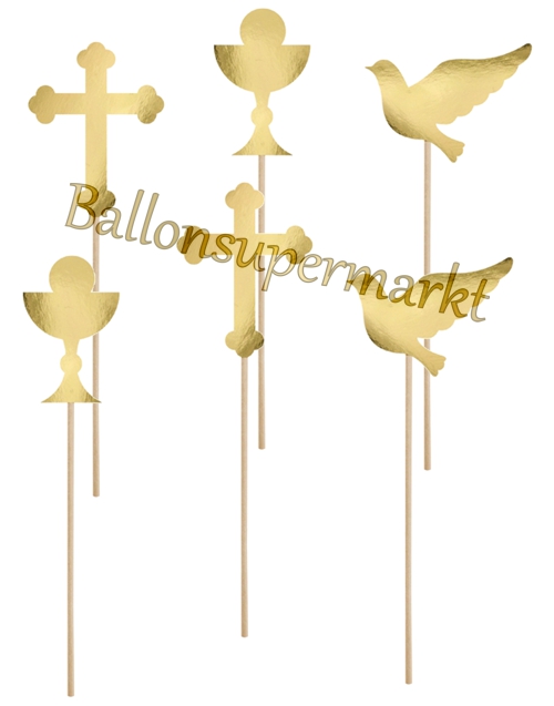 Cake-Topper-Kommunion-gold-Kuchendekoration-Tortendeko-Dekoration-zur-Kommunion