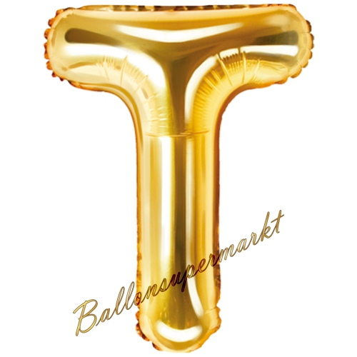 Folienballon-Buchstabe-35-cm-T-Gold-Luftballon-Geschenk-Geburtstag-Hochzeit-Firmenveranstaltung