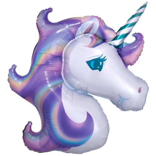 Folienballon-Einhornkopf-Pastellfarben-Unicorn-Luftballon-Partydekoration-Geschenk-Einhorn