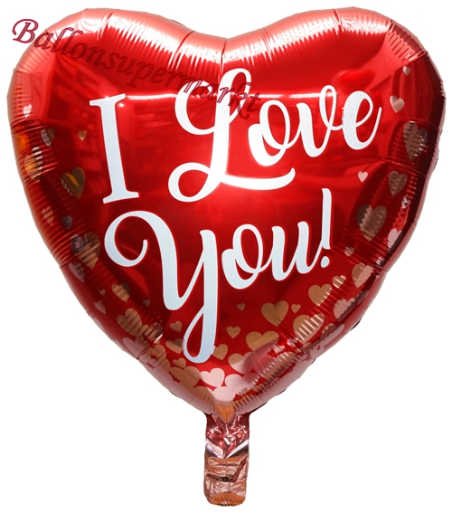 Partydekoration Und Luftballons Im Shop I Love You Roter Herzluftballon Mit Rosegoldenen Herzen 0282