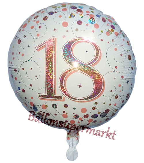 Folienballon-Sparkling-Fizz-Rosegold-18-Luftballon-holografisch-18-Geburtstag-Geschenk-Jubilaeum-Volljaehrigkeit