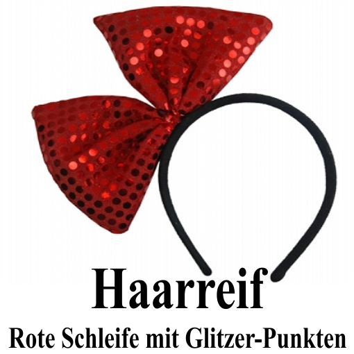 Haarreif-mit-roter-Schleife-und-Glitzer-Punkten-Hen-Party-Junggesellinnenabschied