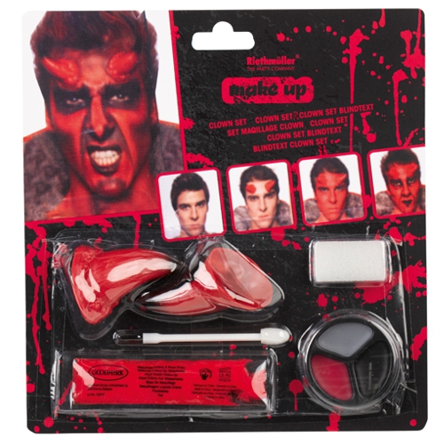 Halloween-Make-Up-Set-Teufel-Party-Accessoire-Schminke-Kostuemierung-Verkleidung