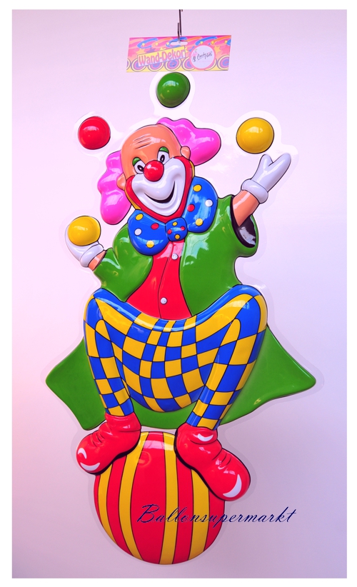 Wanddekoration, Bühnendekoration, Karneval, Fasching, Clown Jongleur