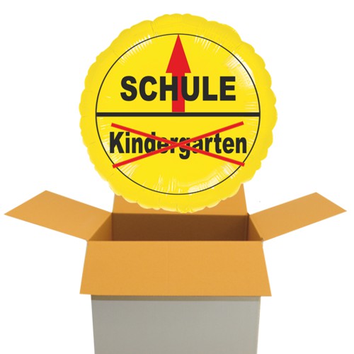 Kindergarten-Schule-Luftballon-zur-Einschulung-mit-Helium. Luftballon als Geschenk an das Schulkind