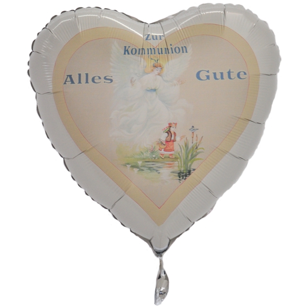 Luftballon zur Kommunion, Herz, Zur Kommunion Alles Gute, Junge