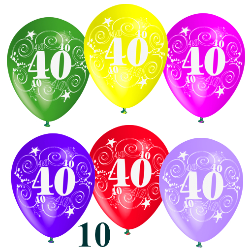 Luftballons-Zahl-40-Latexballons-30cm-zum-40.-Geburtstag-10-Stueck-helium-geeignet