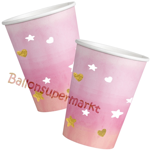 Partybecher-Oh-Baby-Girl-Tischdekoration-zu-Geburt-Taufe-Babyparty-Maedchen-Partydeko