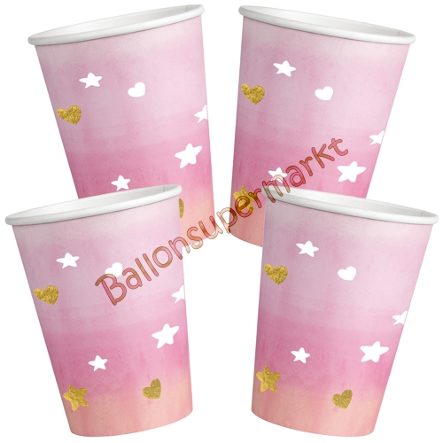 Partybecher-Oh-Baby-Girl-Tischdekoration-zu-Geburt-Taufe-Babyparty-Maedchen