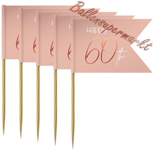 Partypicker-Elegant-Lush-Blush-60-Dekoration-zum-60.-Geburtstag-Partydekoration-Deko-Picks