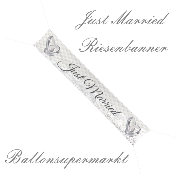 Riesenbanner-Just-Married-Ringe-Hochzeit-Dekoration-Hochzeitsfeier-2