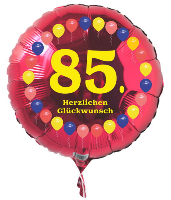 Luftballon zum 85. Geburtstag, Balloons, Rundballon mit Ballongas Helium