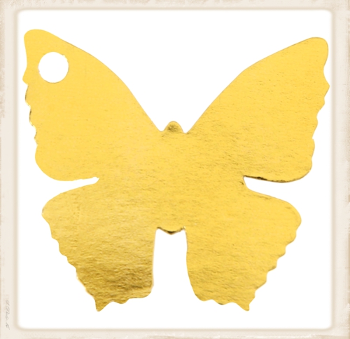 Namenskarte, Tischkarte, Schmetterling, Metallic-Gold