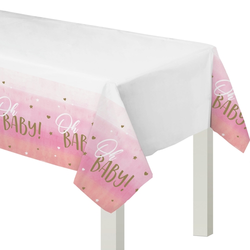 Tischdecke-Oh-Baby-Girl-Tischdekoration-zu-Geburt-Taufe-Babyparty-Maedchen-Partydeko