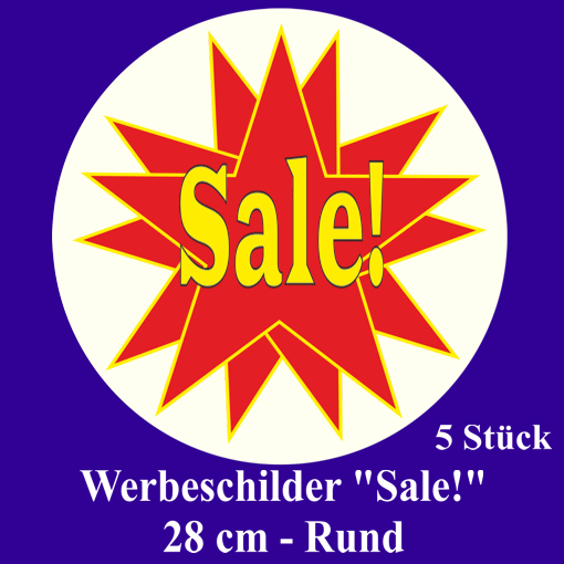 Werbeschilder-Sale-5-Stueck-28-cm-Rund