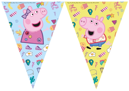 Wimpelkette-Peppa-Wutz-Dekoration-Kindergeburtstag-Peppa-Pig-Schorsch