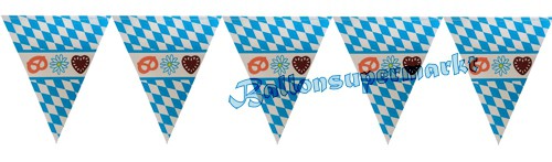 Wimpelkette-Raumdekoration-Bayrisch-Blau-Bayrische-Wochen-Rauten-blau-weiss-Bayern