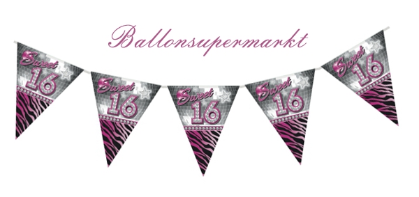 Wimpelkette-Sweet-16-zum-16.-Geburtstag-Fest-Geburtstagsparty-Partydekoration-Geburtstagsdeko-2