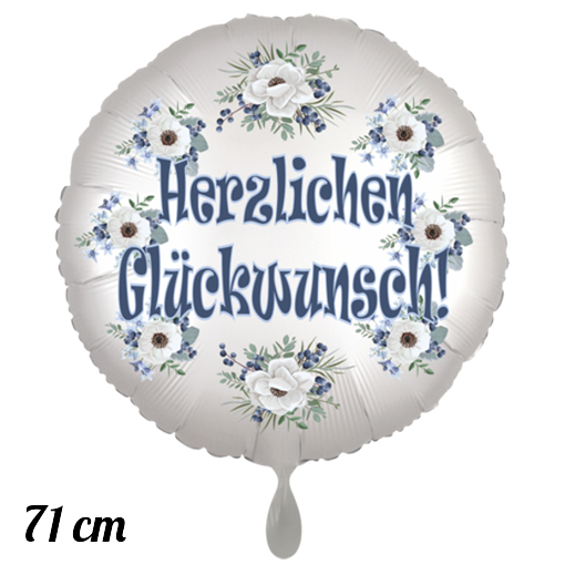 Herzlichen Glückwunsch Luftballon aus Folie, 71 cm, satin