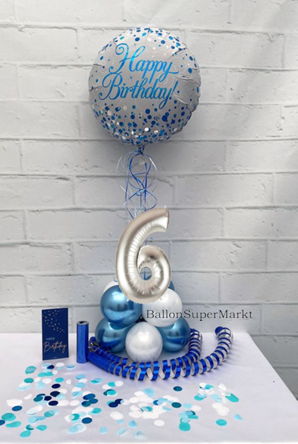 Partydeko-Set zum 6. Geburtstag in Rosegold, Happy Birthday