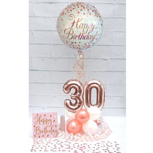 Partydeko-Set zum 30. Geburtstag in Rosegold, Happy Birthday