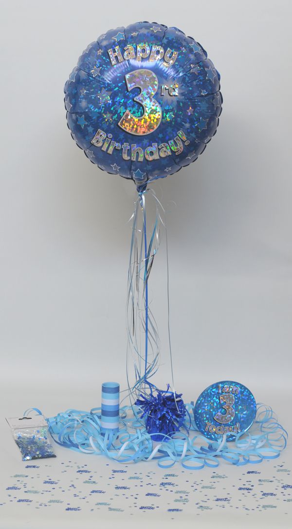 Folienballon-Geburtstag-Happy-3rd-Birthday-Blau-Luftballon-Geschenk-Dekoration-zum-3-Geburtstag