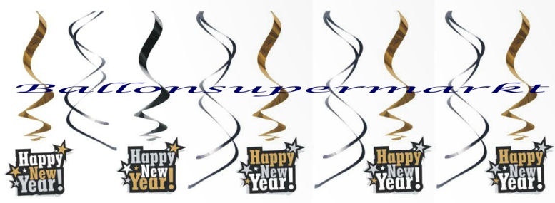 Silvester Deko-Swirls Happy New Year