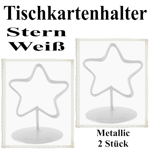 Weiße Tischkartenhalter, Namenskartenhalter, Sterne in Weiß