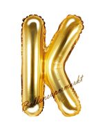 Luftballon Buchstabe K, gold, 35 cm