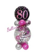 Geschenkballon Pink Celebration 80 zum 80. Geburtstag