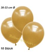 Premium Metallic Luftballons, Gold, 30-33 cm, 10 Stück