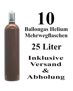 10 Ballongas Helium 25 Liter Flaschen