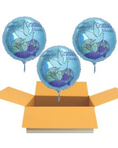 3 Luftballons zur Kommunion, Geschenke für das Kommunionskind, Heliumballons