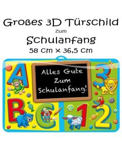 Großes Deko-Schild zum Schulanfang, 3D Türschild zur Einschulung