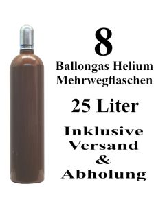 8 Ballongas Helium 25 Liter Flaschen