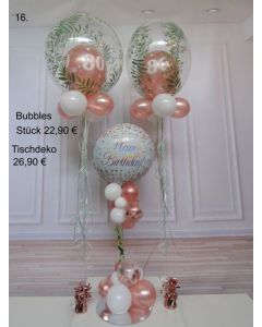 Ballon-Deko mit Bubbles Ballons und Tischdeko