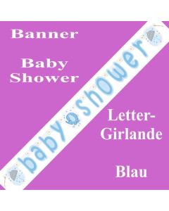 Baby Shower Buchstabengirlande, Blau