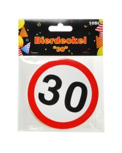 Bierdeckel Verkehrsschild 30zum 30.Geburtstag