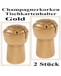 Tischkartenhalter Champagnerkorken Gold, 2 Stück