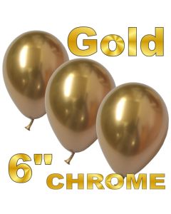 Chrome Luftballons 15 cm Gold, 10 Stück