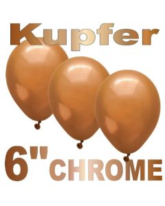 Chrome Luftballons 15 cm Kupfer, 10 Stück