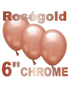 Chrome Luftballons 15 cm Rosegold, 10 Stück