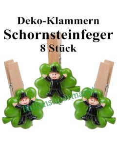 Silvester Tischdekoration Glücksbringer, Schornsteinfeger Deko-Klammern