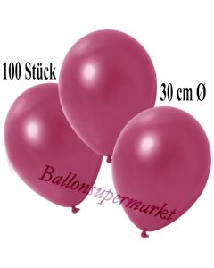 Deko-Luftballons Metallic Burgund, 100 Stück