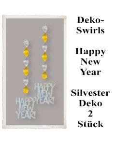 Deko-Prismatik-Wirbler Happy New Year, Silvester Dekoration, Partdeko, Silvesterdeko